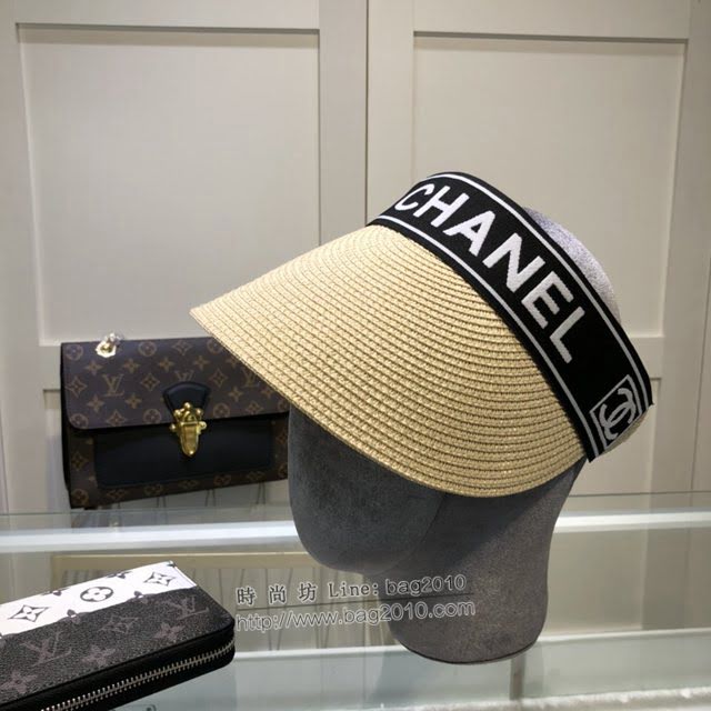 Chanel女士帽子 香奈兒空頂編織草帽  mm1079